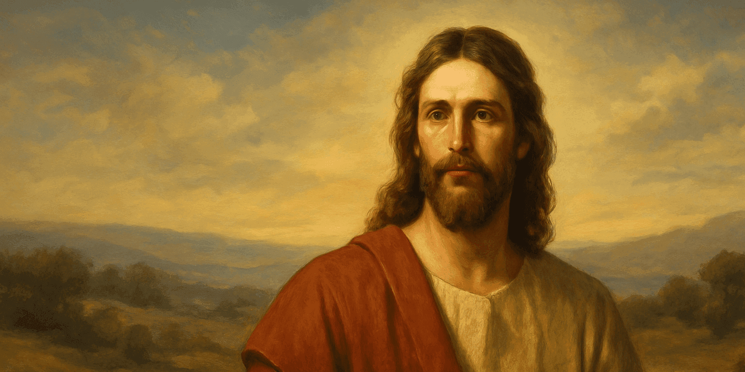 Jesus Christ depicted teaching the crowd