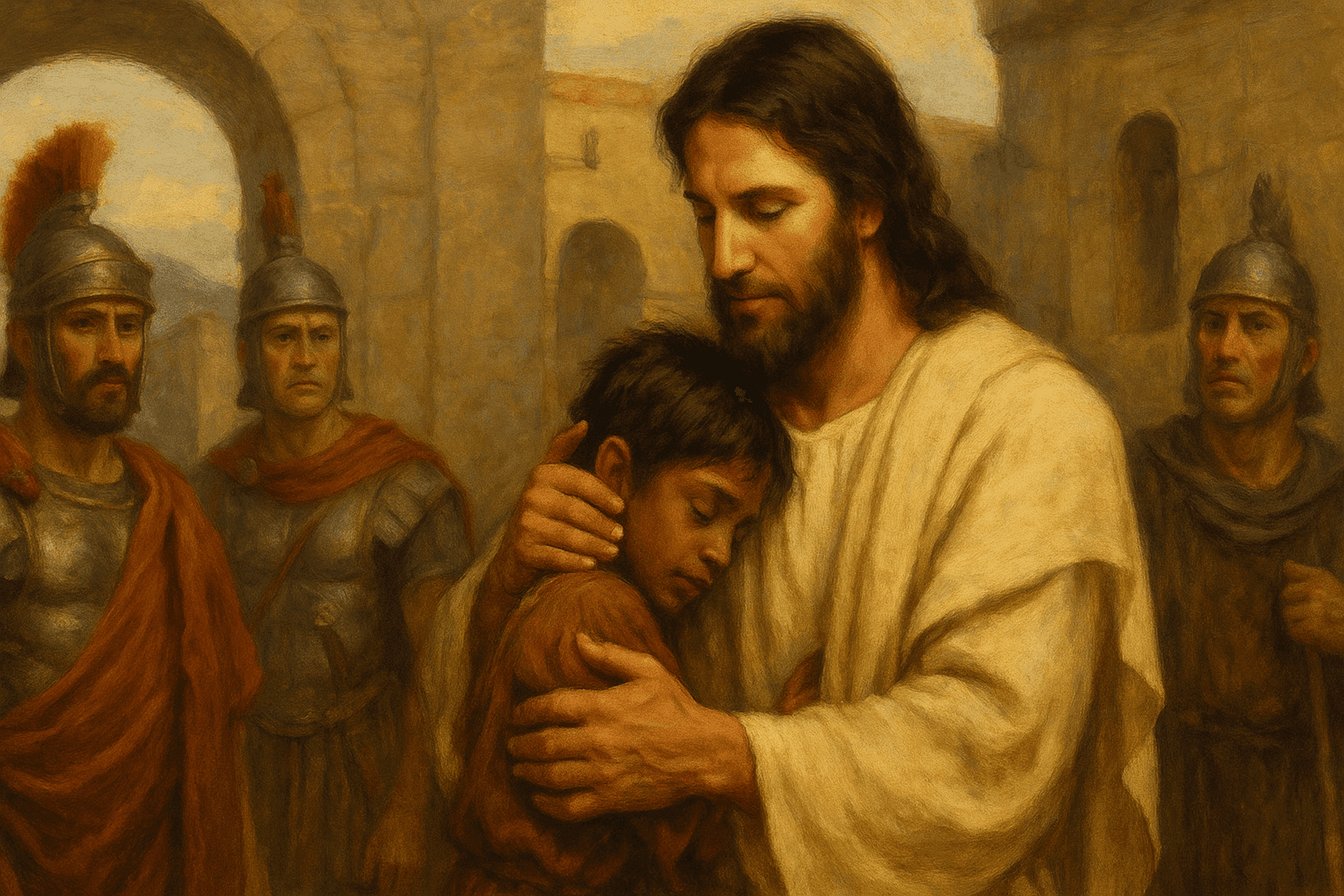 Jesús dando la bienvenida a los marginados en la época romana