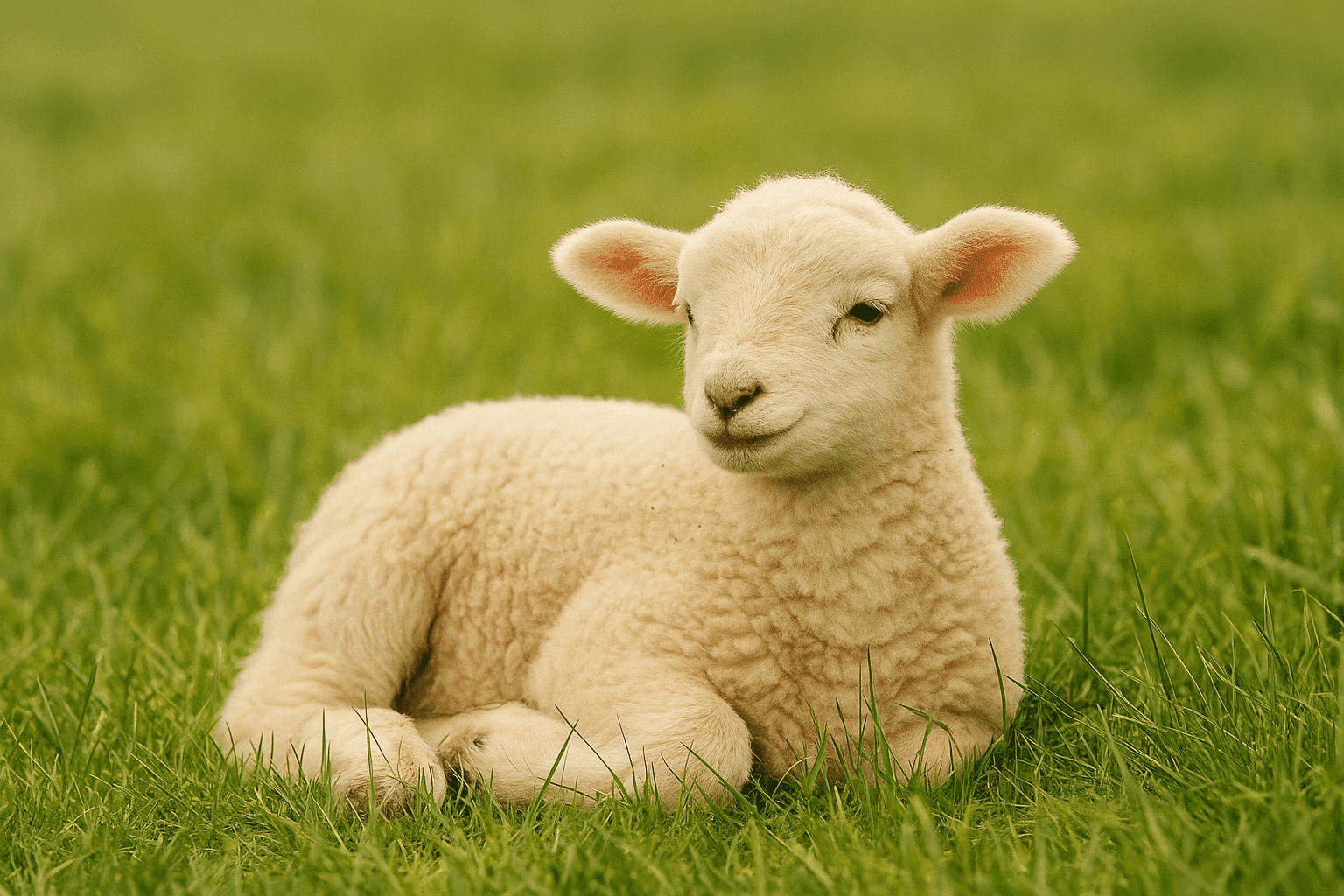 Ein reines Lamm, das Jesus als das Lamm Gottes symbolisiert